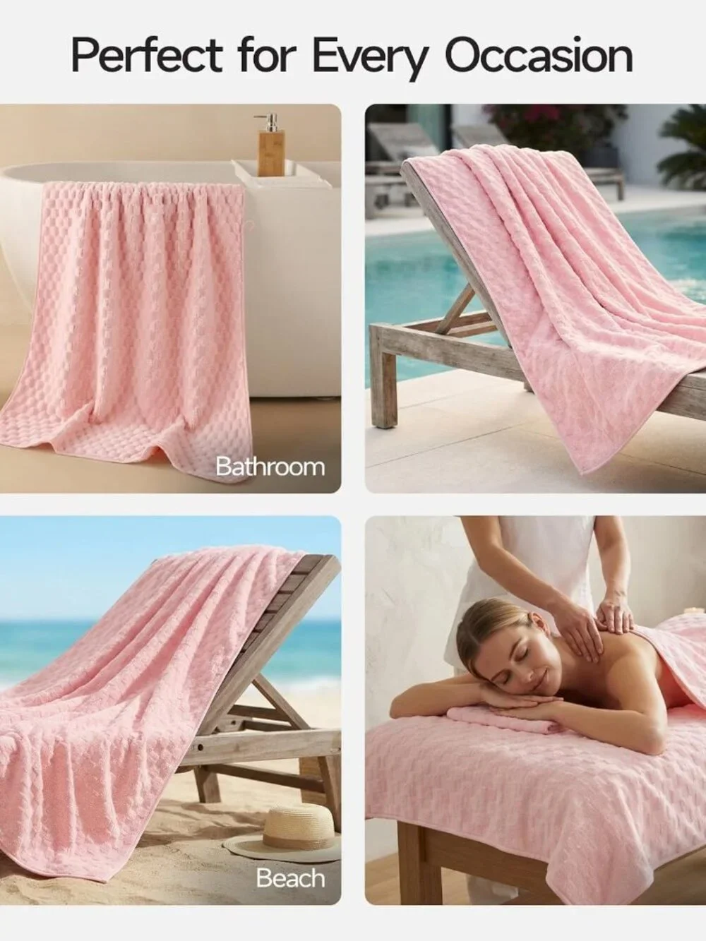 New REDKISS 2 Large Pink All-Purpose Super-Absorbent  Towels  27